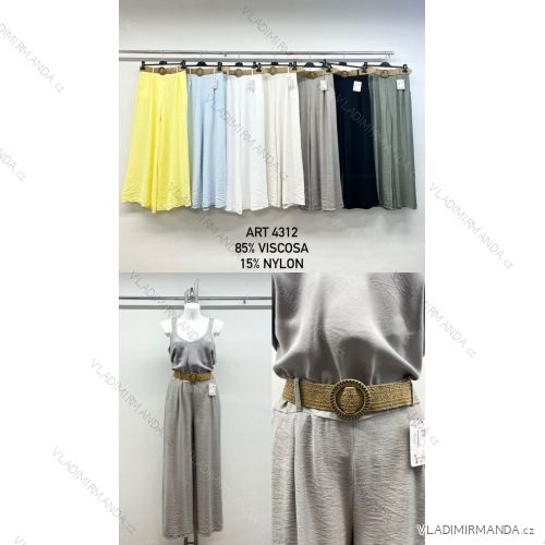 Kalhoty dlouhé letní s páskem dámské nadrozměr (42/44/46 ONE SIZE) IMPSM254312