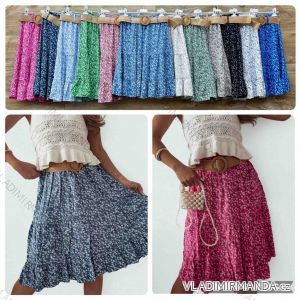 Sukně středně dlouhá letní s páskem dámská (S/M/L ONE SIZE) ITALSKÁ MÓDA IMWBL25771