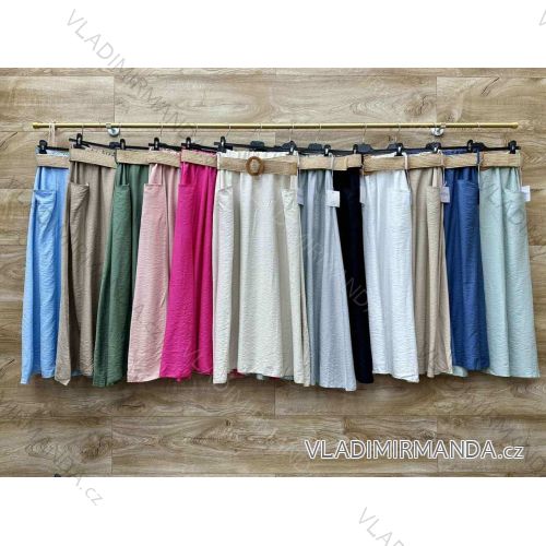 Sukně dlouhá s kapsami a páskem dámská (S/M/L ONE SIZE) ITALSKÁ MÓDA IMWBL25784