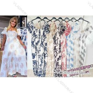 Šaty dlhé krátky rukáv dámske (S/M/L ONE SIZE) TALIANSKA MÓDA IMWCP25823