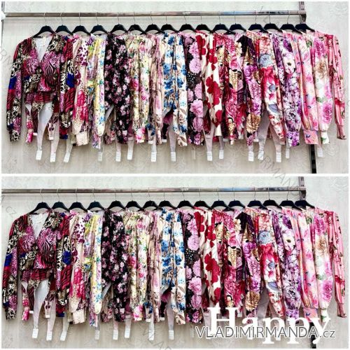 Body květované dlouhý rukáv dámské (XS/S/M ONE SIZE) ITALSKÁ MÓDA IMWHP25758