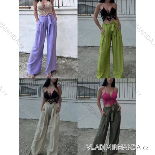 Kalhoty dlouhé letní dámské (S/M/L ONE SIZE) ITALSKÁ MÓDA IMM25M12365
