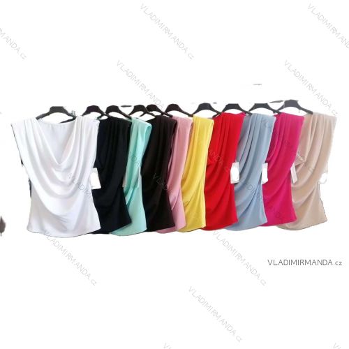 Halenka elegantní bez rukávu dámská (XS/S/M ONE SIZE) ITALSKÁ MÓDA IMM25M1106