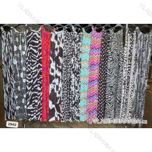 Šaty dlouhé icecool crowprint a leopardí bez rukávu dámské (S/M/L ONE SIZE) ITALSKÁ MÓDA IMM25M2942
