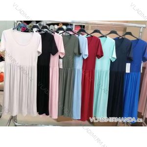 Šaty letní  krátký rukáv dámské (S/M/L ONE SIZE) ITALSKÁ MÓDA IMM25M10881