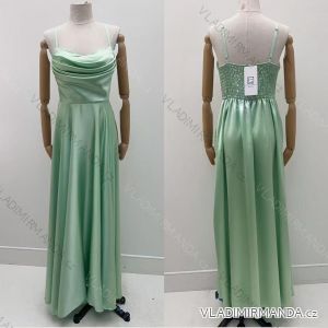 Šaty dlouhé letní elegantní na ramínka dámské (XS/S/M ONE SIZE) ITALSKÁ MÓDA IMM25M40365
