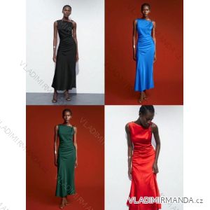 Šaty dlouhé letní elegantní bez rukávu dámské (XS/S/M ONE SIZE) ITALSKÁ MÓDA IMM25M40473
