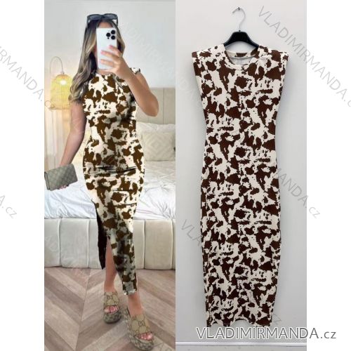 Šaty dlhé letné cowprint bez rukávu dámske (XS/S/M ONE SIZE) TALIANSKA MÓDA IMM25M33444f