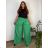 Kalhoty dlouhé letní dámské nadrozměr DANIELLA (52/54/56 ONE SIZE) ITALSKÁ MÓDA IM425DANIELLA/DUR červená 52/54/56