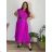 Šaty dlouhé oversize elegantní plisované krátký rukáv dámské nadrozměr EMILIA (42/44/46 ONE SIZE) ITALSKÁ MÓDA IM425EMILIA