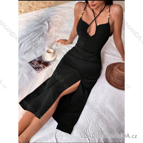 Šaty dlhé letné elegantné na ramienka dámske (XS/S/M ONE SIZE) TALIANSKA MÓDA IMM25M41103