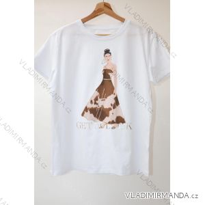 Tričko crowprint krátký rukáv dámské (S/M/L ONE SIZE) ITALSKÁ MÓDA IMM25M299C