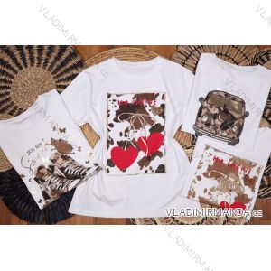 Tričko crowprint krátký rukáv dámské (S/M/L ONE SIZE) ITALSKÁ MÓDA IMM25M299G
