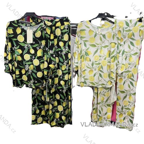 Souprava letní tričko dlouhý rukáv a kalhoty dlouhé icecool lemon dámské (XS/S/M ONE SIZE) ITALSKÁ MÓDA IMM25M068