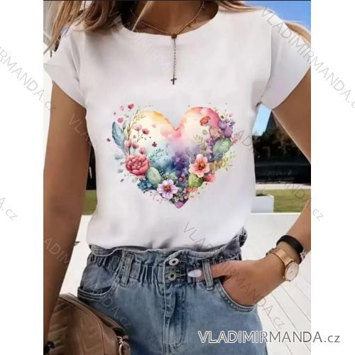 Tričko krátký rukáv dámské (XS/S/M ONE SIZE) ITALSKÁ MÓDA IMM25M2415D