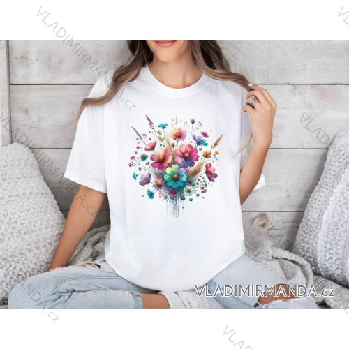 Tričko krátký rukáv dámské (XS/S/M ONE SIZE) ITALSKÁ MÓDA IMM25M2415H