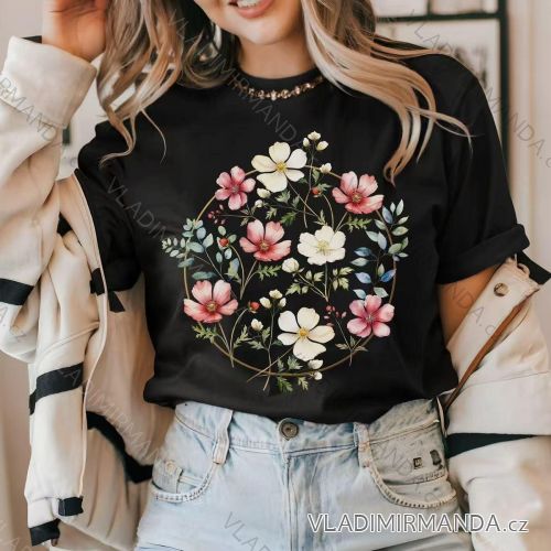 Tričko krátký rukáv dámské (XS/S/M ONE SIZE) ITALSKÁ MÓDA IMM25M2415I