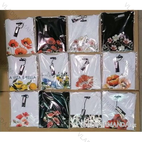 Tričko krátký rukáv dámské (XS/S/M ONE SIZE) ITALSKÁ MÓDA IMM25M2415N