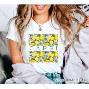 Tričko krátký rukáv dámské (XS/S/M ONE SIZE) ITALSKÁ MÓDA IMM25M2415CAPRI