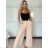 Kalhoty elegantní s páskem dámské ISABELA (S/M/L ONE SIZE) ITALSKÁ MÓDA IMD25006/DU -   béžová -   S/M/L