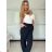 Kalhoty dlouhé dámské (S/M ONE SIZE) ITALSKÁ MÓDA IMPVN25428/DU -   tmavě modrá -   S/M
