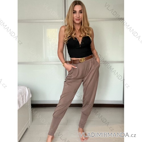 Elegant trousers with belt for women (S/M/L ONE SIZE) ITALIAN FASHION IM425057 -   Brown
 -   S / M / L
