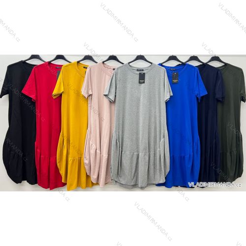 Šaty voľnočasové letné oversize krátky rukáv dámske nadrozmer (46/48/50 ONE SIZE) TALIANSKA MÓDA IM425293