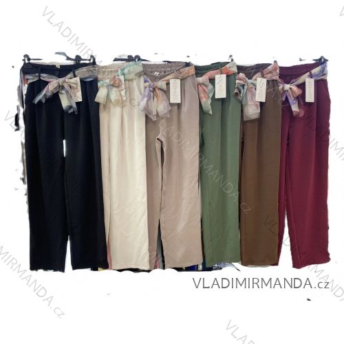Kalhoty dlouhé letní dámské (S/M/L ONE SIZE) ITALSKÁ MÓDA IMM25M19163