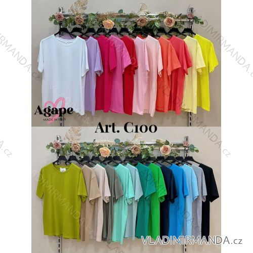 Tričko krátký rukáv dámské (S/M/L ONE SIZE) ITALSKÁ MÓDA IMM25MC100