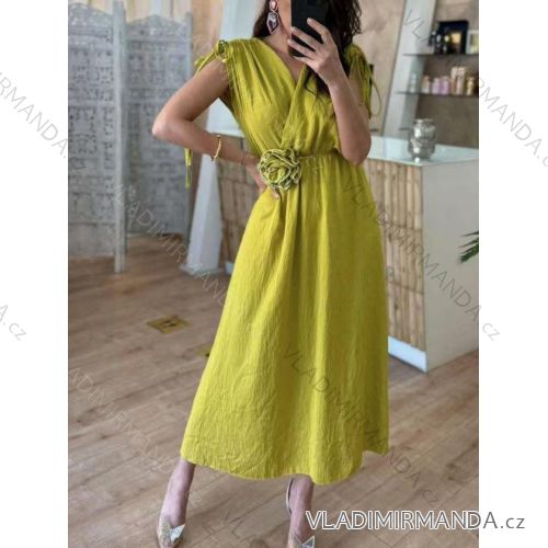 Šaty letní bez rukávu dámské (XS/S/M ONE SIZE) ITALSKÁ MÓDA IMM25M5187