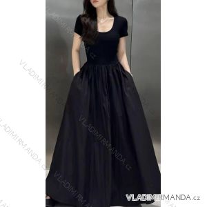 Šaty dlouhé volnočasové letní krátký rukáv dámské (XS/S/M ONE SIZE) ITALSKÁ MÓDA IMM25M55808