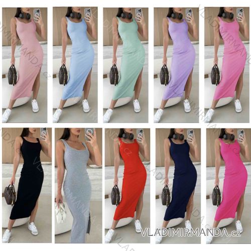 Šaty dlhé riadok letné na ramienka dámske (XS/S/M ONE SIZE) TALIANSKA MÓDA IMWB25849