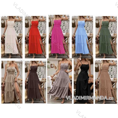 Šaty dlhé letné na ramienka dámske (S/M/L ONE SIZE) TALIANSKA MÓDA IMWB25865