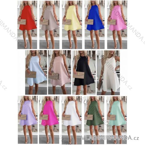 Šaty krátké letní bez rukávu dámské (S/M/L ONE SIZE) ITALSKÁ MÓDA IMWB25881