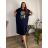 Šaty maxi dlouhé oversize volnočasové krátký rukáv dámské viskoza nadrozměr Lapač Snů (2XL/3XL ONE SIZE) ITALSKÁ MÓDA IMD22450