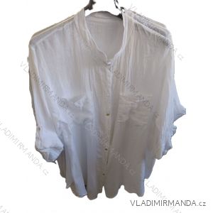Košile klasik dlouhý rukáv dámská nadrozměr (42/44/46 ONE SIZE) ITALSKÁ MÓDA IM725026