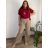 Lange Damen-Sommerhose, Übergröße (44/46/48 Einheitsgröße) ITALIAN FASHION IMC25251  dunkler Smaragd