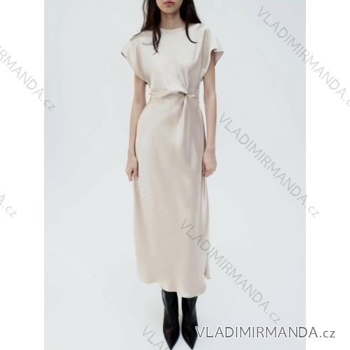 Šaty dlouhé elegantní krátký rukáv dámské (XS/S/M ONE SIZE) ITALSKÁ MÓDA IMM25M84269A