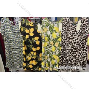 Šaty letní krátký rukáv icecool citronky lemon dámské (XS/S/M ONE SIZE) ITALSKÁ MÓDA IMM25M6742A