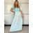 Šaty letní krátký rukáv dámské (S/M/L ONE SIZE) ITALSKÁ MÓDA IMSM25013/DU -   světle modrá -   S/M/L