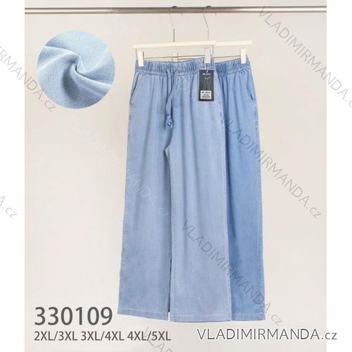 Kalhoty dlouhé letní riflové dámské nadrozměr (2XL/3XL - 3XL/4XL - 4XL/5XL) MIE25330109