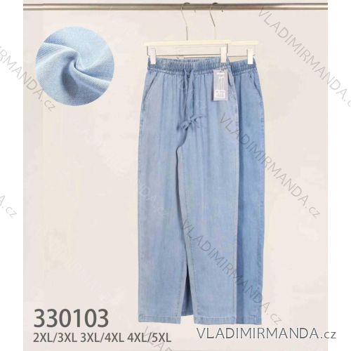 Kalhoty dlouhé letní riflové dámské nadrozměr (2XL/3XL - 3XL/4XL - 4XL/5XL) MIE25330103