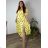 Šaty elegantní košilové dlouhý rukáv dámské (S/M ONE SIZE) ITALSKÁ MÓDA IMWY21734  žlutá