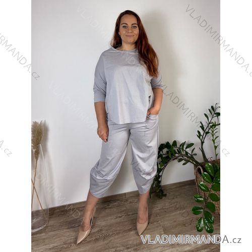 Women's short sleeve summer casual dress (S/M/L ONE SIZE) ITALIAN FASHION IMWGB25022  grey