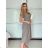 Šaty dlouhé letní krátký rukáv dámské (S/M/L ONE SIZE) ITALSKÁ MÓDA IM425140/DU - modrá mintová -   S/M/L