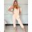Langer Damen-Overall mit Trägern (S/M/L Einheitsgröße) ITALIAN FASHION IMSM25LADA/DU - beige - S/M/L