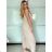 Langes Chiffon-Kurzarmkleid für Damen (S/M ONE SIZE) ITALIAN FASHION IMWGS231048