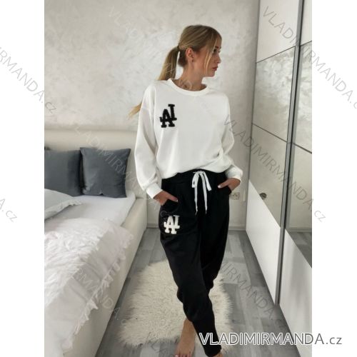 Souprava tepláková mikina dlouhý rukáv a tepláky dlouhé dámské (S/M/L ONE SIZE) ITALSKÁ MÓDA IMD25037