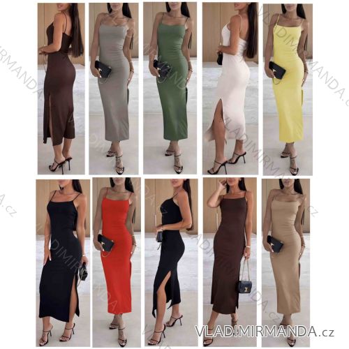 Šaty dlouhé letní na ramínka dámské (XS/S/M ONE SIZE) ITALSKÁ MÓDA IMWB25901