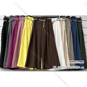 Kalhoty dlouhé oversize s páskem dámské (S/M/L ONE SIZE) ITALSKÁ MÓDA IMWAD25916